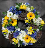 Spring Textured Wreath funerals Flowers